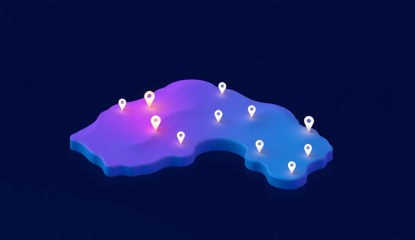 Karta över Sverige med datapunkter i lila och blått